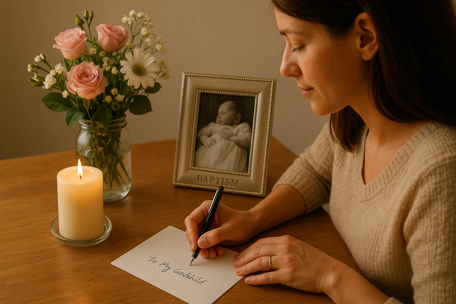 What To Write In A Christening Card As Godmother: Heartfelt Ideas 1 Godmother Writing Christening Card Message