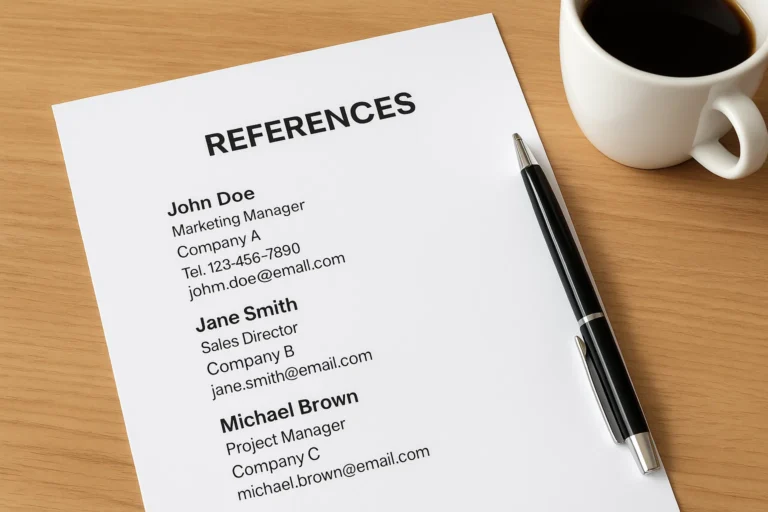 Example of CV References