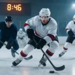 players skating in an ice hockey match showing game duration concept