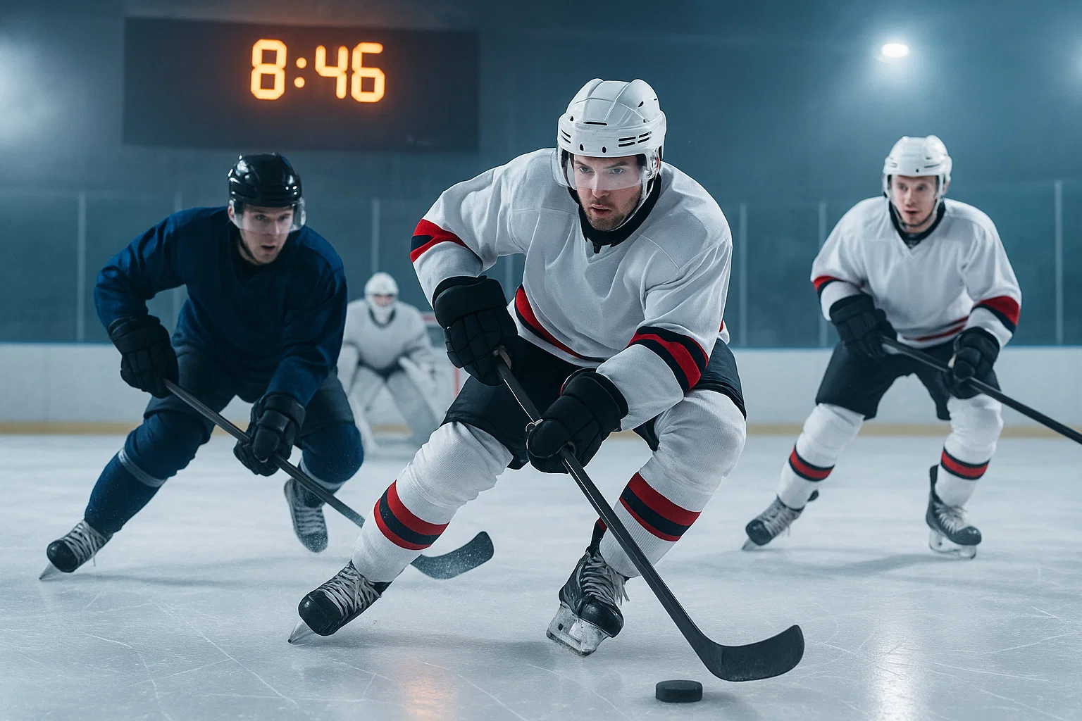 How Long Is an Ice Hockey Game? Full Timing Breakdown 1 players skating in an ice hockey match showing game duration concept
