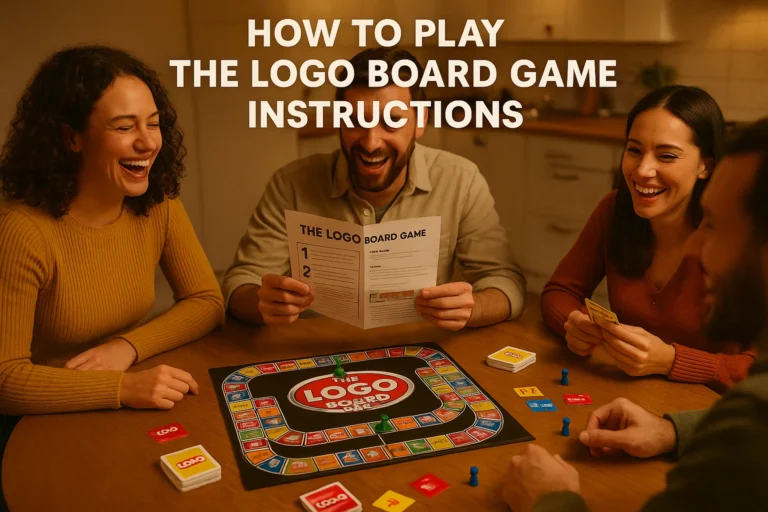 People playing The Logo Board Game together following instructions