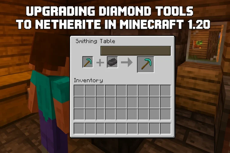 Upgrading Diamond Tools to Netherite in Minecraft 1.20