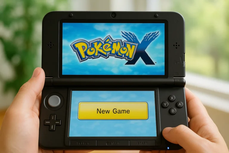Pokémon X restart menu on Nintendo 3DS