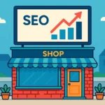 Small business SEO services with growth chart illustration