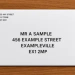 Example of UK envelope with address in correct format