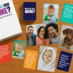 What Do You Meme card game with caption and image cards on table