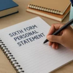 Student writing a personal statement for sixth form application