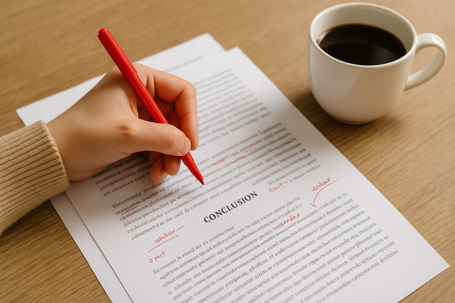 How to Write a Strong Dissertation Conclusion That Works 3 Student reviewing and editing dissertation conclusion pages