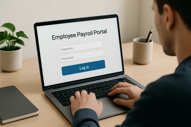 Employee logging into Best Connection payslip portal