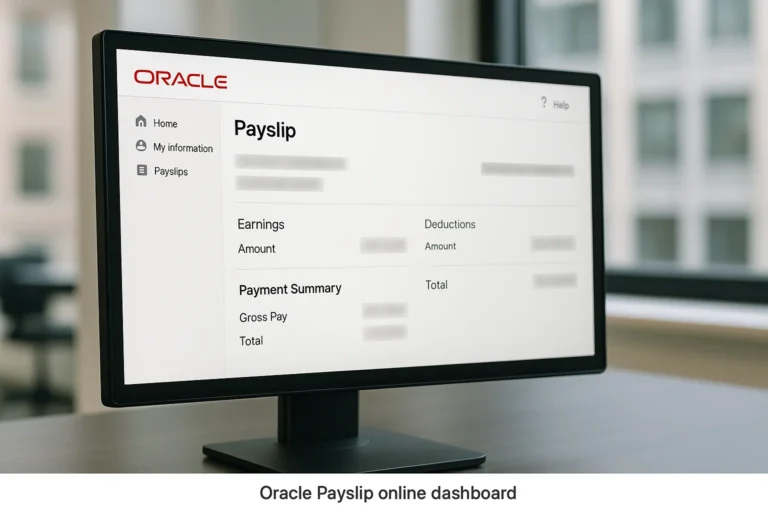 Oracle payslip dashboard on employee HR portal