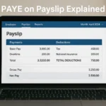 UK payslip showing PAYE details