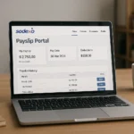 Sodexo payslip portal dashboard on laptop