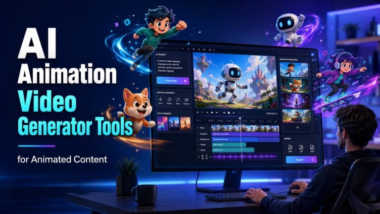 AI animation video generator tools for animated content dashboard