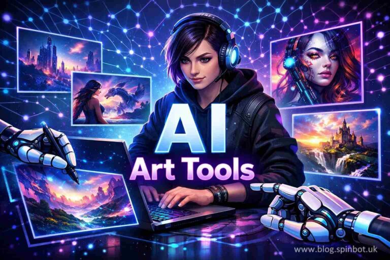AI art generator tools creating digital artwork on screen
