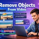 video object remover tool removing object from video editing timeline