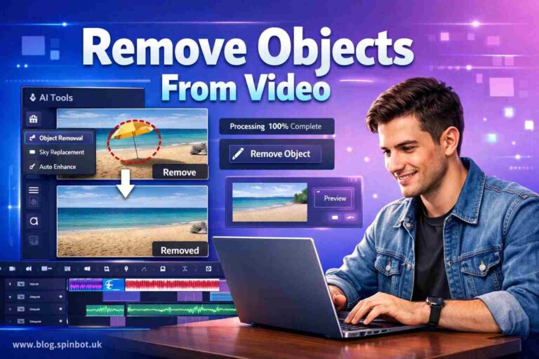 video object remover tool removing object from video editing timeline